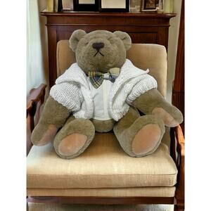 Gund Teddy Bear Plush With Bow Tie and White Sweater 12"